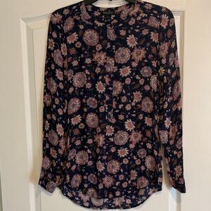 Lucky Brand Navy Floral Blouse
